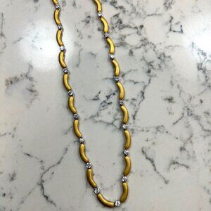Vintage, elegant 22K gold plated necklace with crystals